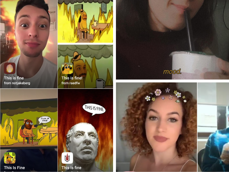 Collage of Instagram stories filters