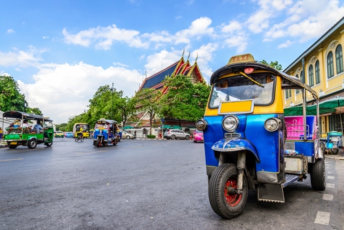Blue,Tuk,Tuk,,Thai,Traditional,Taxi,In,Bangkok,Thailand.