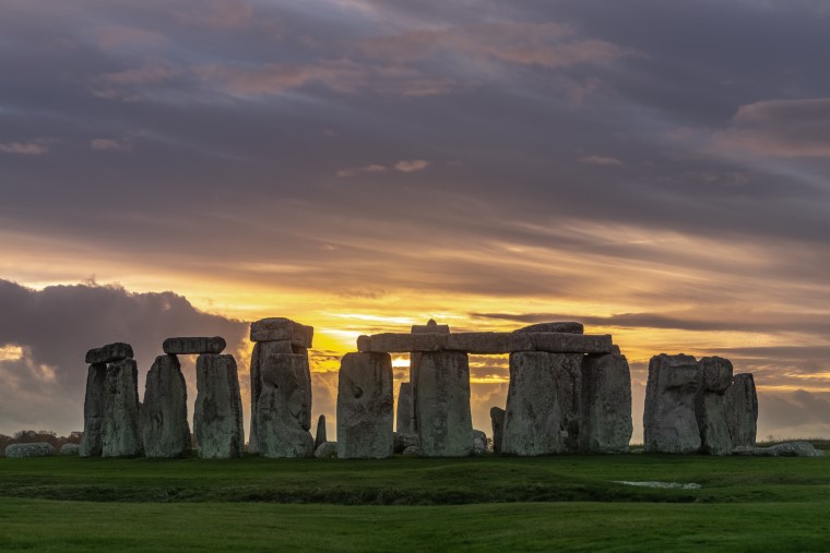 stonehenge and sunset