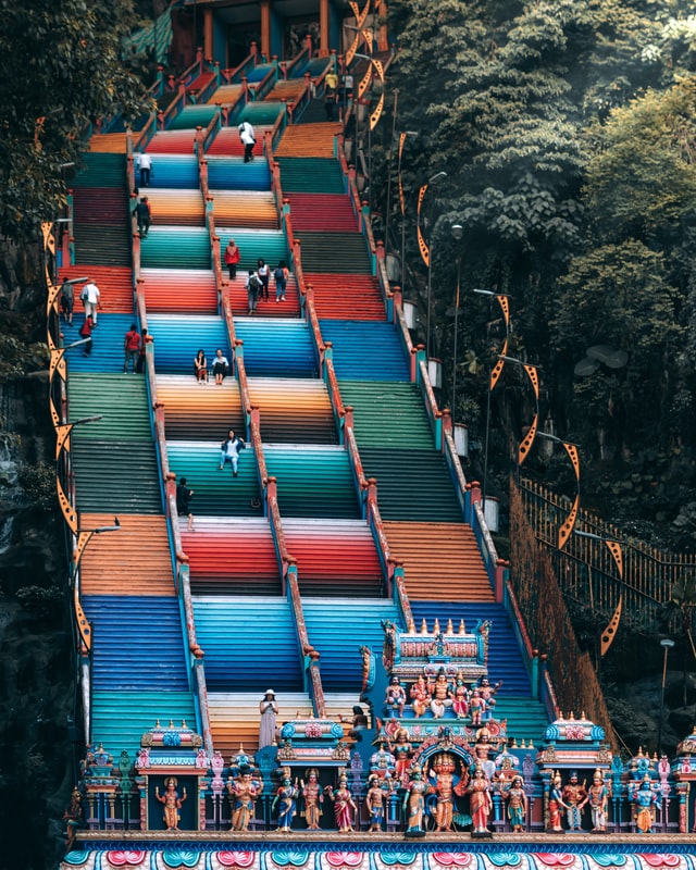 Malaysia Kuala Lumpur colourful steps