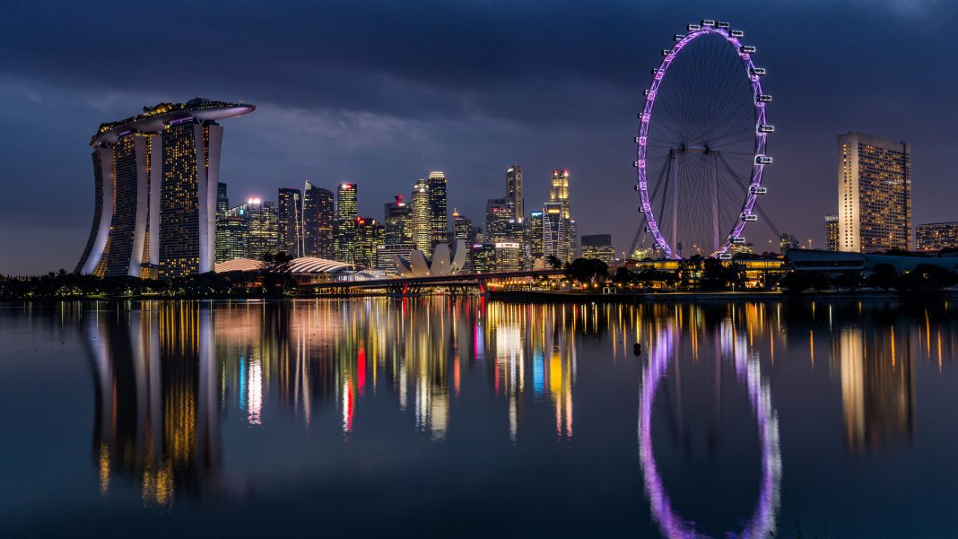 Singapore Skyline After Dark