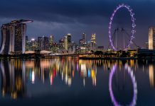 Singapore Skyline After Dark