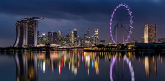 Singapore Skyline After Dark
