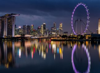 Singapore Skyline After Dark
