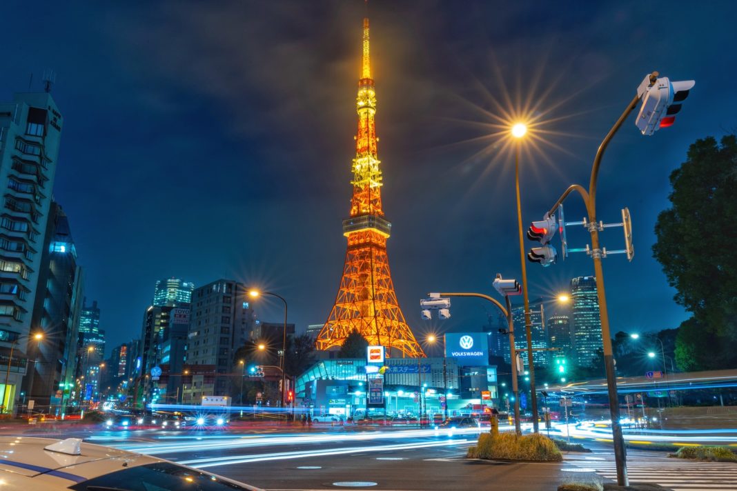 Tokyo Tower, Night, Evening Scenery, Japan