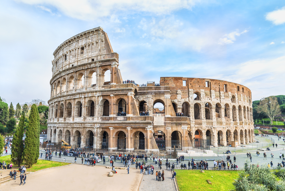 Magnificent,Aerial,Panoramnic,View,On,The,Great,Roman,Colosseum,