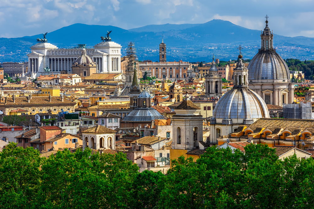 Skyline,Of,Rome,,Italy.,Rome,Architecture,And,Landmark,,Rome,Cityscape.