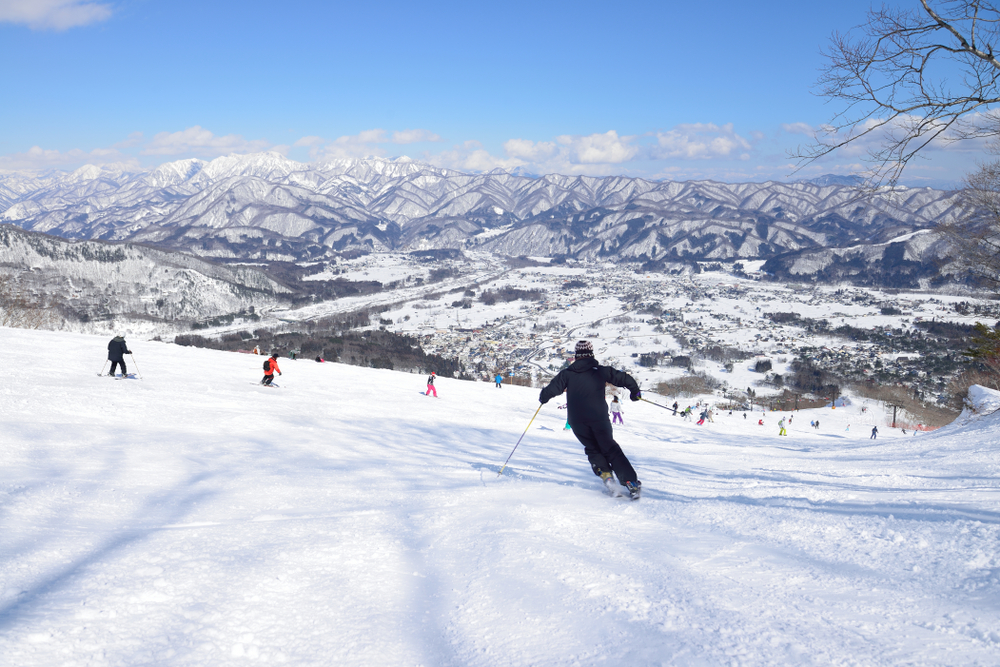 Panoramic,Ski,At,Hakuba,Happo,In,Nagano,Japan,With,Blue