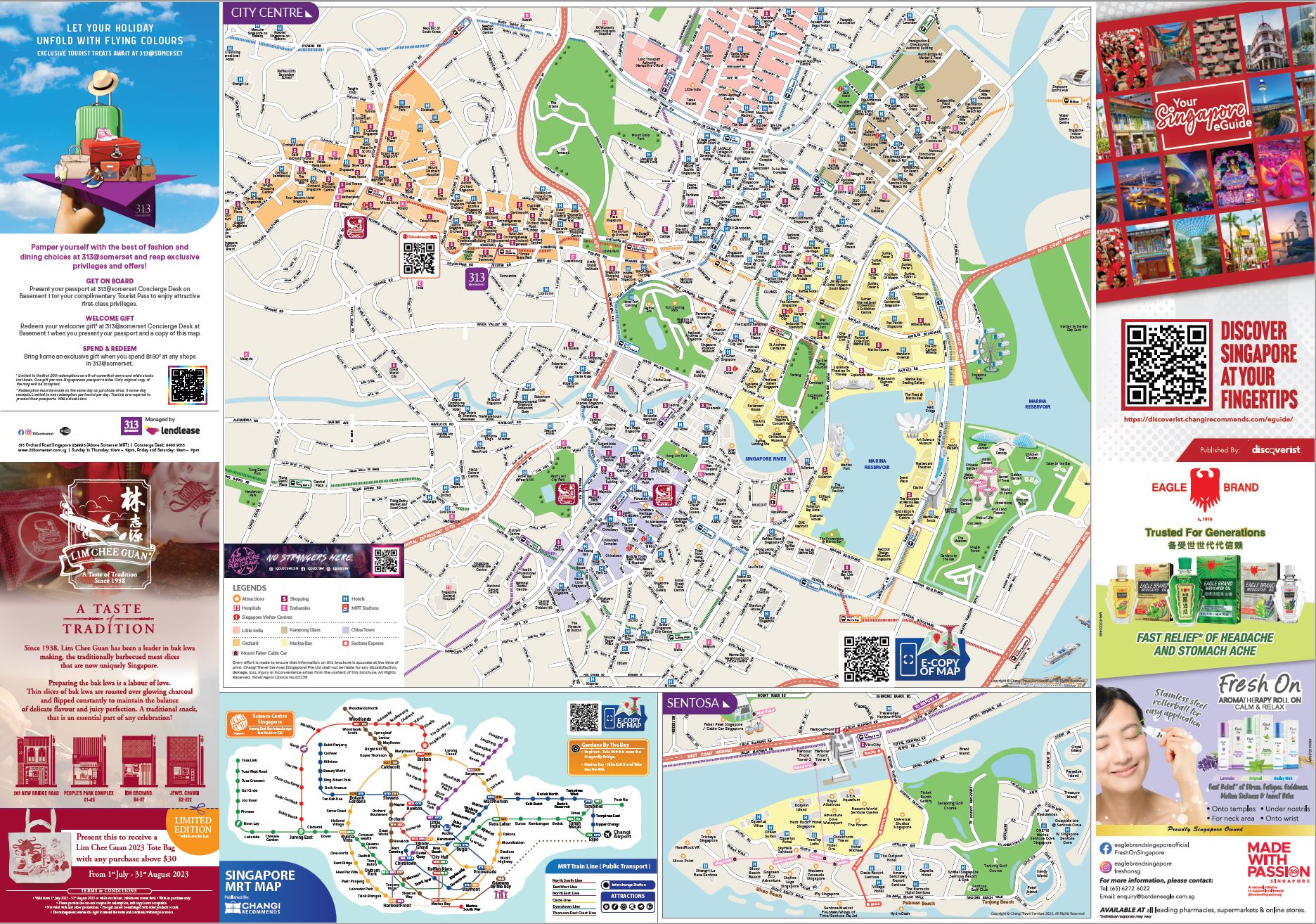Singapore Tourist Map Back Jul Aug 2023 