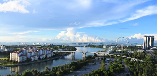 Singapore, Skyline, River, Water, Coast,