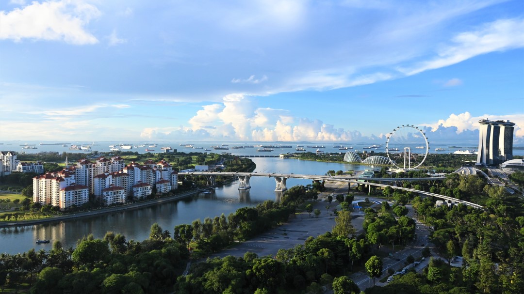 Singapore, Skyline, River, Water, Coast,