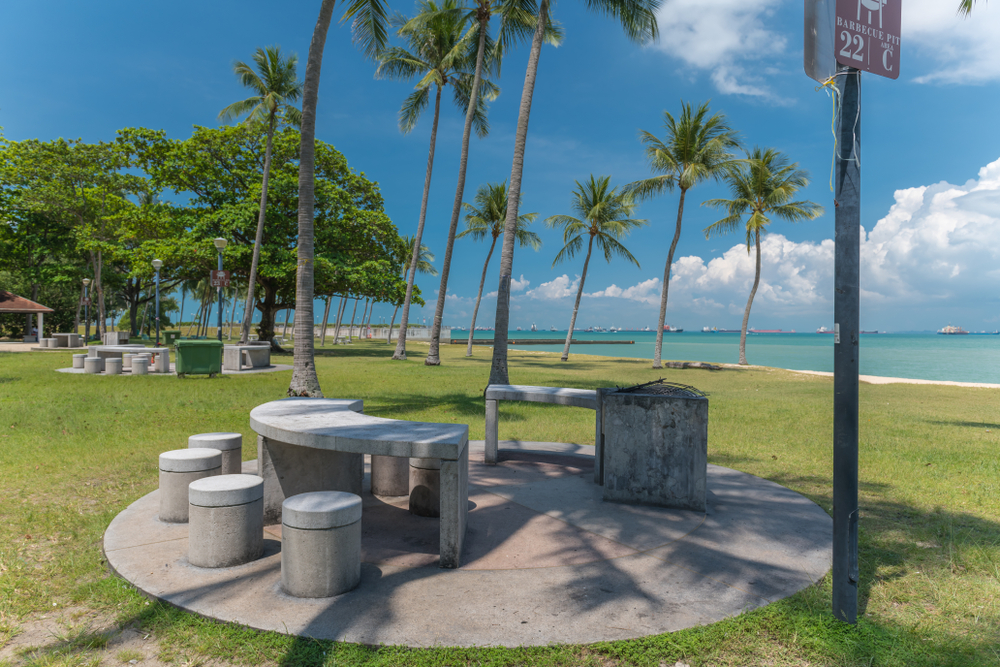 Table,And,Stools,In,The,East,Coast,Park,On,A