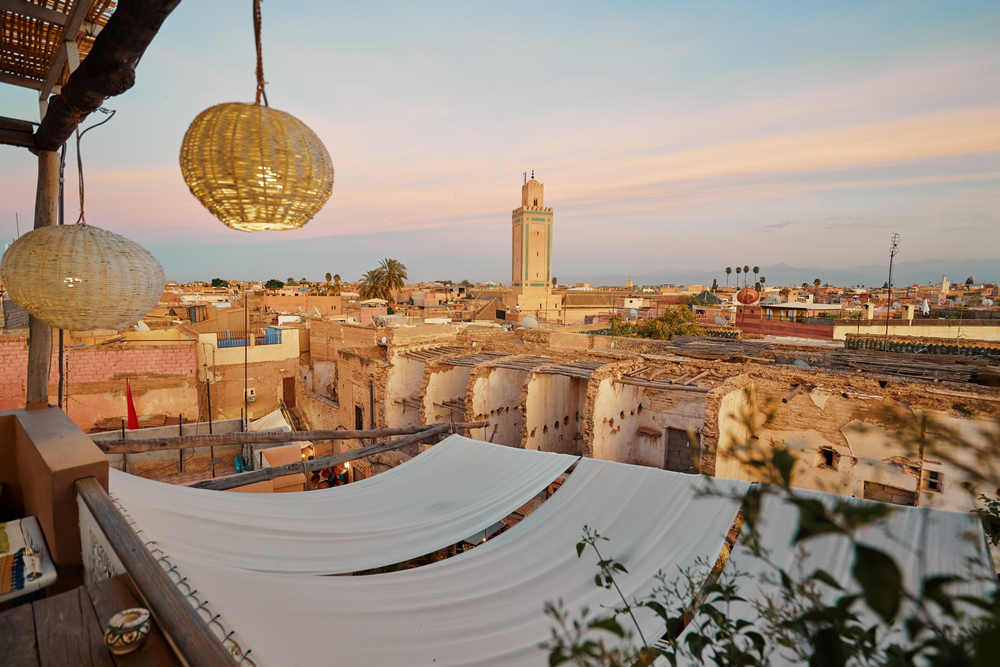 View,Of,Marrakesh,Old,Town,From,The,Roof,Top,Terrace.