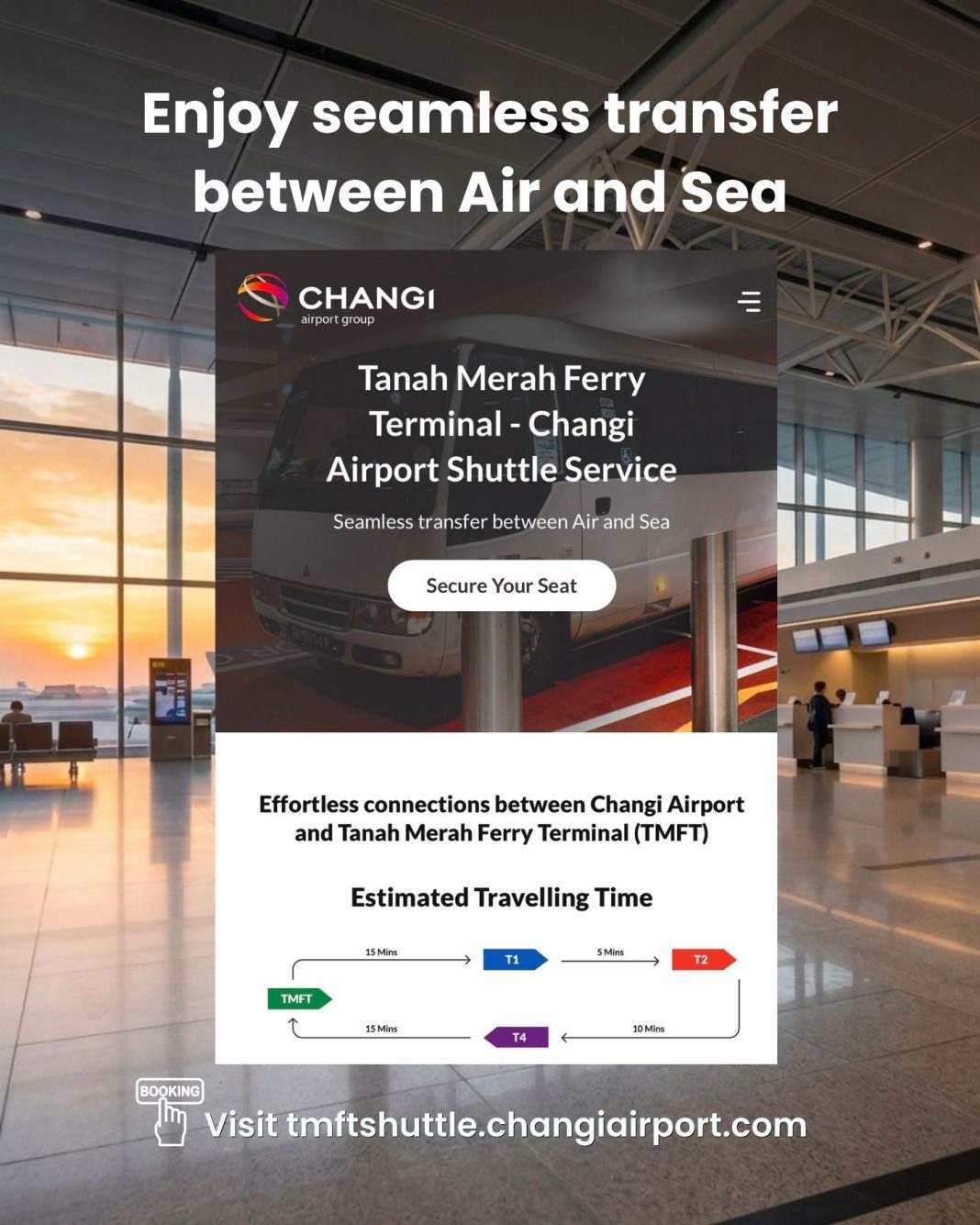 TMFT Shuttle Booking Changi Airport to Tanah Merah Ferry Terminal